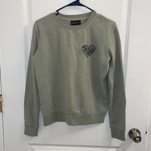 Light Green Cotton On Neck Pullover Sweatshirt. Size: XS. COLOR: light green